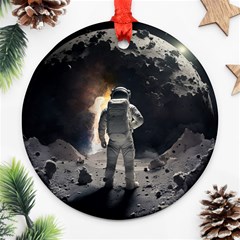 Astronaut Space Walk Round Ornament (two Sides)