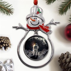 Astronaut Space Walk Metal Snowman Ornament by danenraven