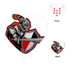 Knight Shield Sword Shield Fictional Character Playing Cards Single Design (heart) by danenraven