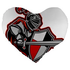 Knight Shield Sword Shield Fictional Character Large 19  Premium Heart Shape Cushions by danenraven