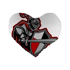 Knight Shield Sword Shield Fictional Character Standard 16  Premium Flano Heart Shape Cushions by danenraven