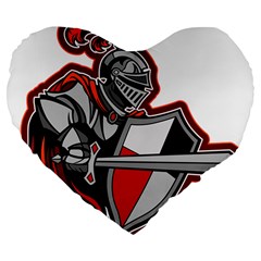 Knight Shield Sword Shield Fictional Character Large 19  Premium Flano Heart Shape Cushions by danenraven