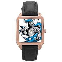 Sword Knight Fictional Character Legionary Warrior Rose Gold Leather Watch  by danenraven