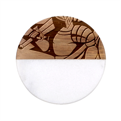 Sword Knight Fictional Character Legionary Warrior Classic Marble Wood Coaster (round)  by danenraven