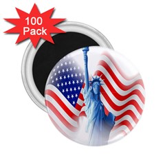 Statue Of Liberty And Usa Flag Art 2 25  Magnets (100 Pack)  by danenraven