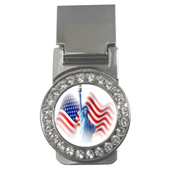 Statue Of Liberty And Usa Flag Art Money Clips (cz)  by danenraven