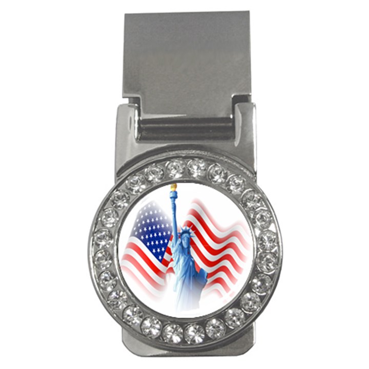 Statue Of Liberty And Usa Flag Art Money Clips (CZ) 