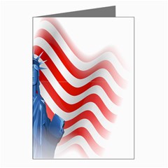 Statue Of Liberty And Usa Flag Art Greeting Cards (pkg Of 8) by danenraven