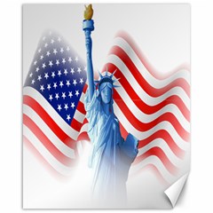 Statue Of Liberty And Usa Flag Art Canvas 16  X 20  by danenraven