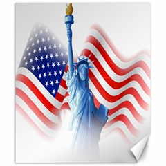 Statue Of Liberty And Usa Flag Art Canvas 20  X 24  by danenraven