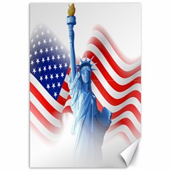 Statue Of Liberty And Usa Flag Art Canvas 20  X 30  by danenraven