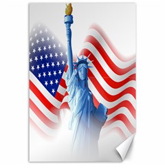 Statue Of Liberty And Usa Flag Art Canvas 24  X 36  by danenraven