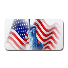 Statue Of Liberty And Usa Flag Art Medium Bar Mat by danenraven