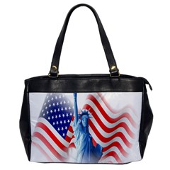 Statue Of Liberty And Usa Flag Art Oversize Office Handbag by danenraven