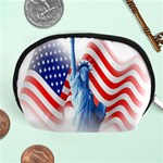 Statue Of Liberty And Usa Flag Art Accessory Pouch (Medium) Front