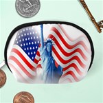 Statue Of Liberty And Usa Flag Art Accessory Pouch (Medium) Back