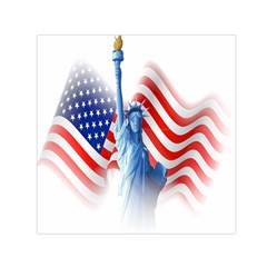 Statue Of Liberty And Usa Flag Art Square Satin Scarf (30  X 30 ) by danenraven