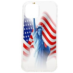 Statue Of Liberty And Usa Flag Art Iphone 12 Pro Max Tpu Uv Print Case by danenraven