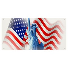 Statue Of Liberty And Usa Flag Art Banner And Sign 8  X 4  by danenraven