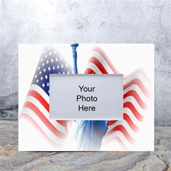 Statue Of Liberty And Usa Flag Art White Tabletop Photo Frame 4 x6  by danenraven