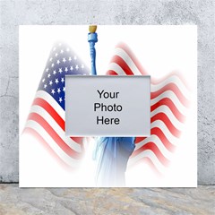 Statue Of Liberty And Usa Flag Art White Wall Photo Frame 5  X 7  by danenraven