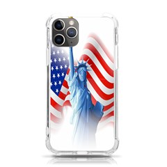 Statue Of Liberty And Usa Flag Art Iphone 11 Pro 5 8 Inch Tpu Uv Print Case by danenraven