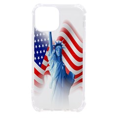 Statue Of Liberty And Usa Flag Art Iphone 13 Mini Tpu Uv Print Case