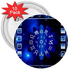 Astrology Horoscopes Constellation 3  Buttons (10 Pack)  by danenraven