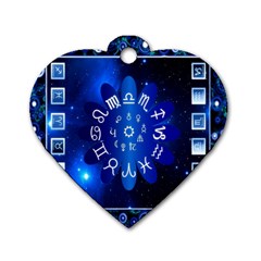 Astrology Horoscopes Constellation Dog Tag Heart (one Side) by danenraven