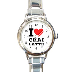 I Love Chai Latte Round Italian Charm Watch by ilovewhateva