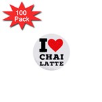 I love chai latte 1  Mini Buttons (100 pack)  Front