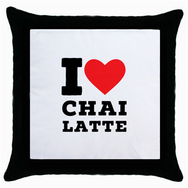 I love chai latte Throw Pillow Case (Black)