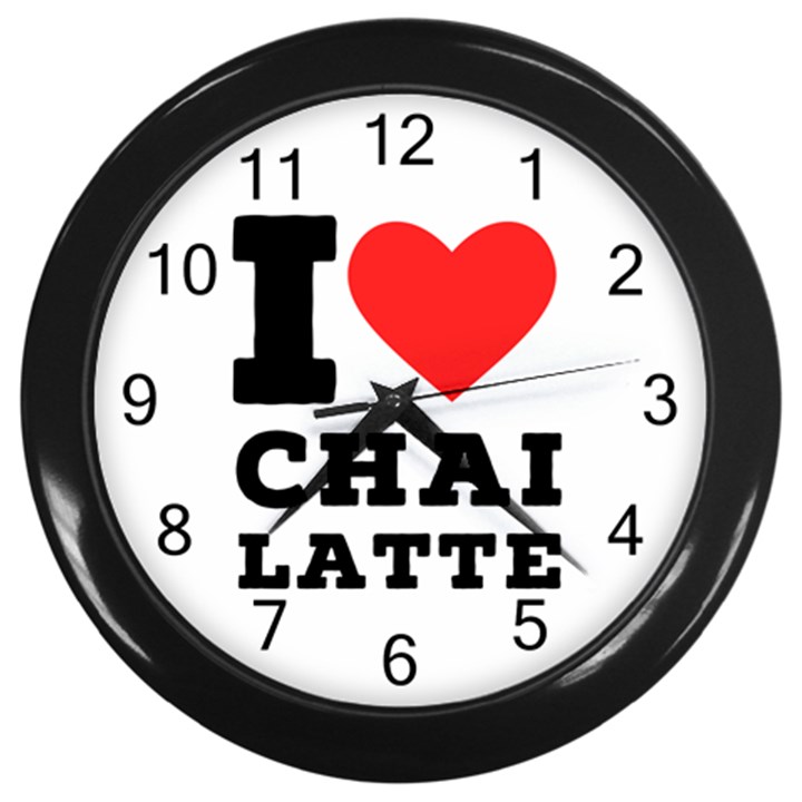 I love chai latte Wall Clock (Black)