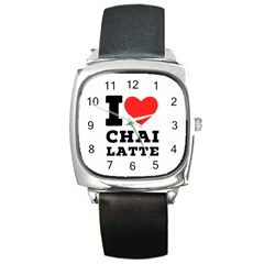 I Love Chai Latte Square Metal Watch by ilovewhateva