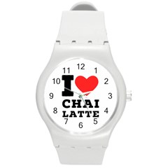 I Love Chai Latte Round Plastic Sport Watch (m) by ilovewhateva