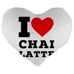 I love chai latte Large 19  Premium Heart Shape Cushions Front