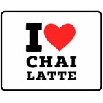 I love chai latte Two Sides Fleece Blanket (Medium) 58.8 x47.4  Blanket Front