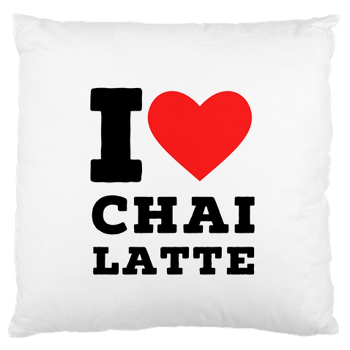 I love chai latte Large Premium Plush Fleece Cushion Case (One Side)