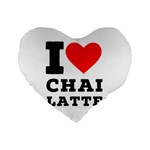 I love chai latte Standard 16  Premium Flano Heart Shape Cushions Front