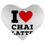 I love chai latte Large 19  Premium Flano Heart Shape Cushions Front