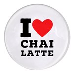 I love chai latte Round Glass Fridge Magnet (4 pack) Front