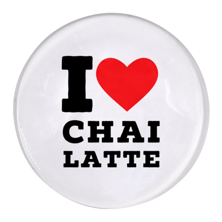 I love chai latte Round Glass Fridge Magnet (4 pack)