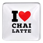 I love chai latte Square Glass Fridge Magnet (4 pack) Front