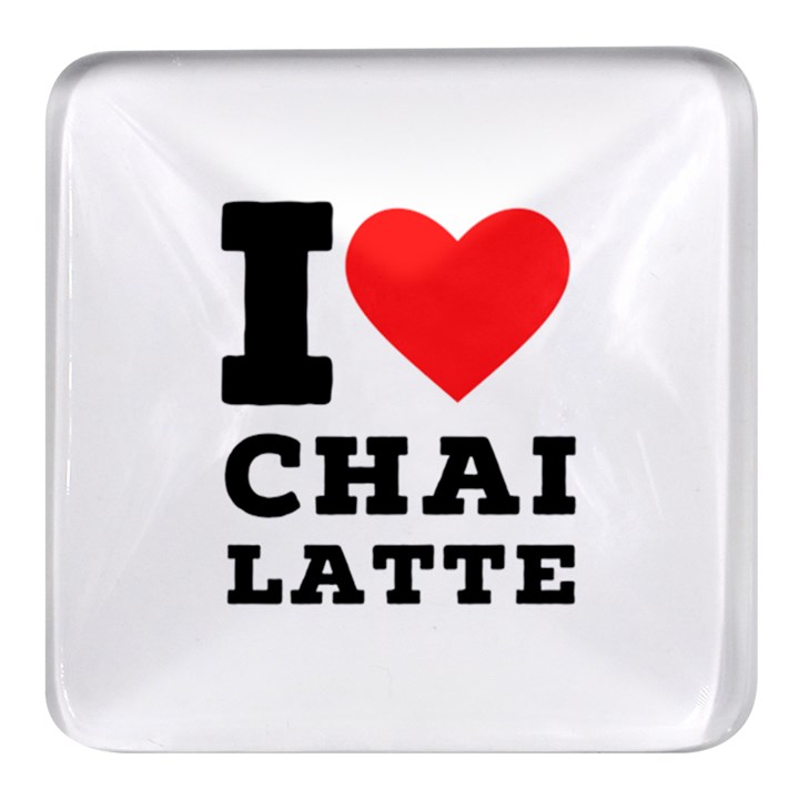 I love chai latte Square Glass Fridge Magnet (4 pack)