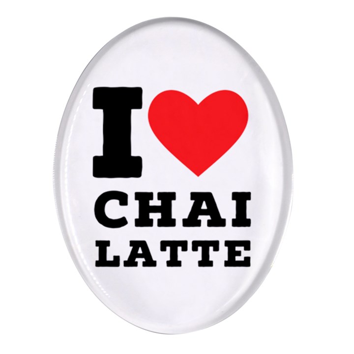 I love chai latte Oval Glass Fridge Magnet (4 pack)