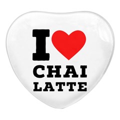 I Love Chai Latte Heart Glass Fridge Magnet (4 Pack) by ilovewhateva