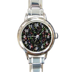 Illustration Universe Star Planet Round Italian Charm Watch by danenraven