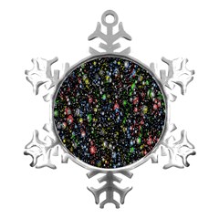 Illustration Universe Star Planet Metal Small Snowflake Ornament