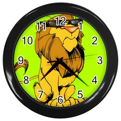 Lion Cartoon Parody Wall Clock (black) by danenraven