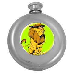 Lion Cartoon Parody Round Hip Flask (5 Oz) by danenraven